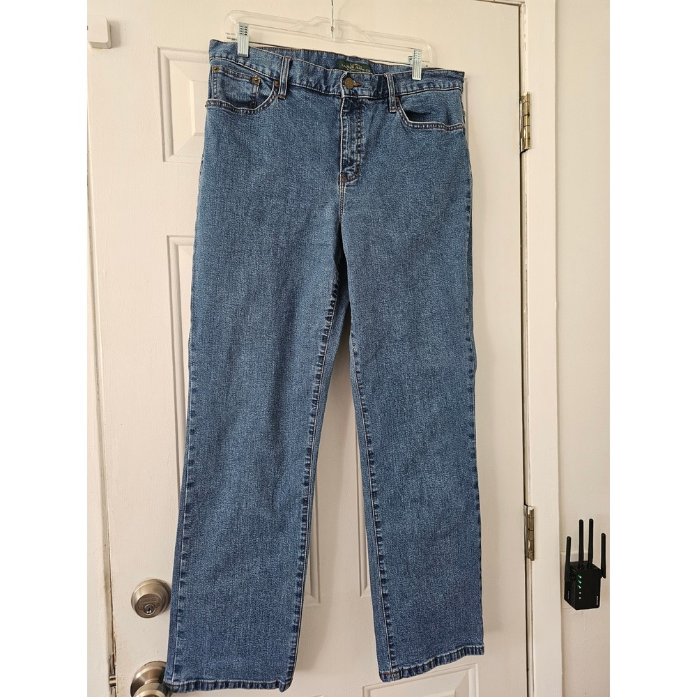 Lauren Ralph Lauren Jeans Women 14 Blue Excellent Straight Leg High Rise Denim